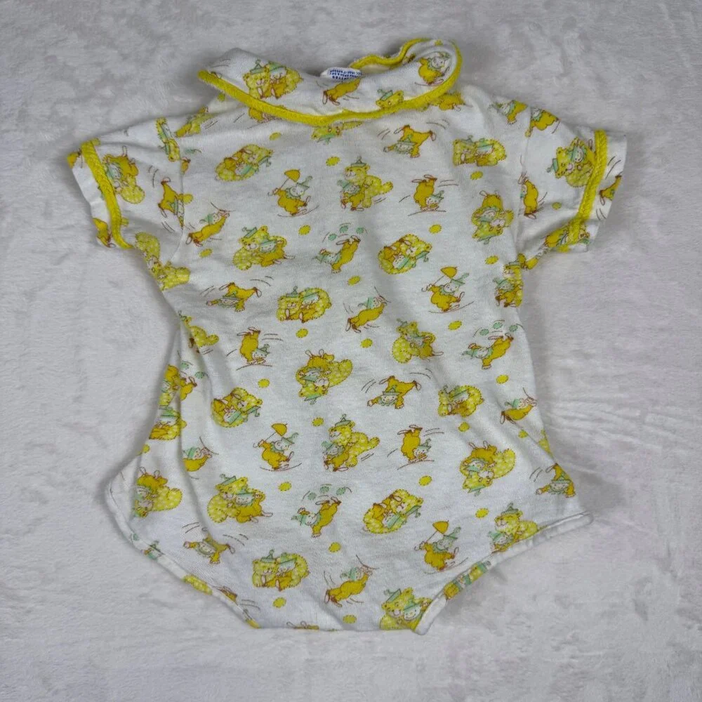 Vintage Carters Infant Baby Yellow Clown One Piece Outfit 0-3 Months‎